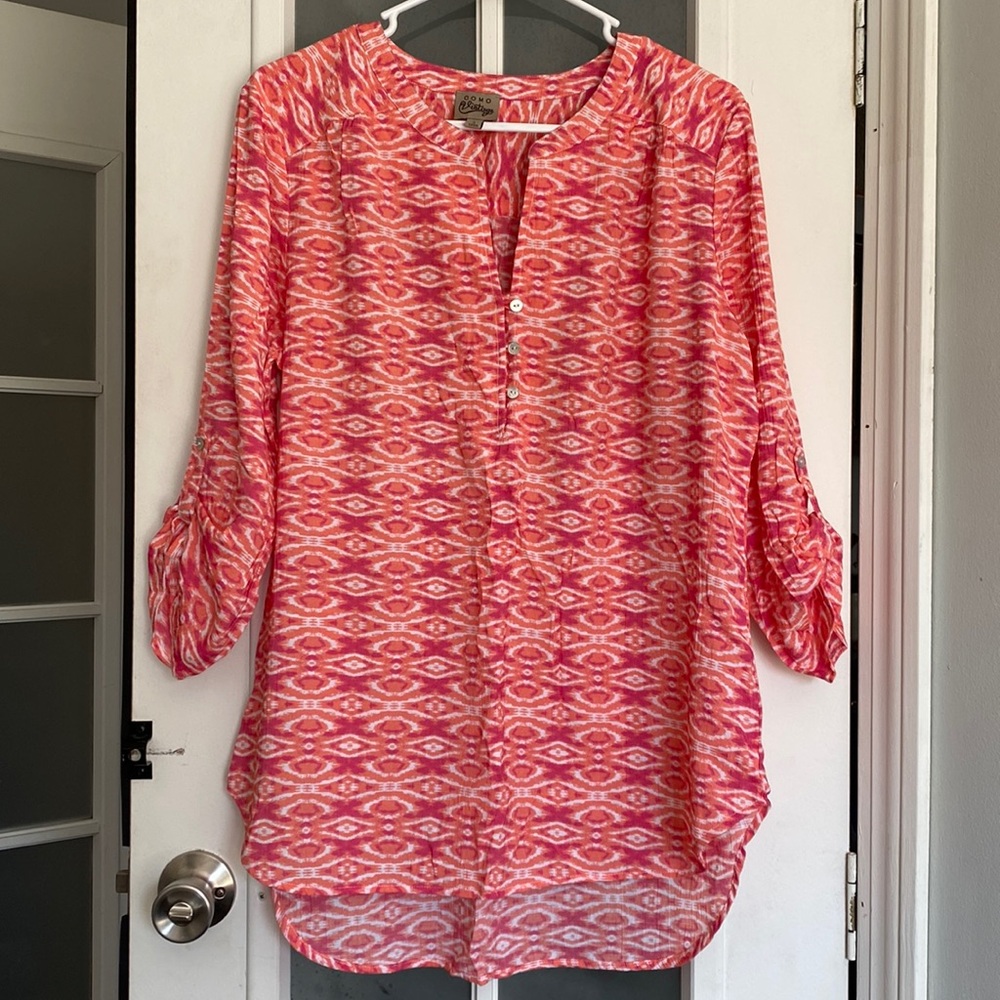 Como Vintage women’s large colorful Aztec lightweight blouse